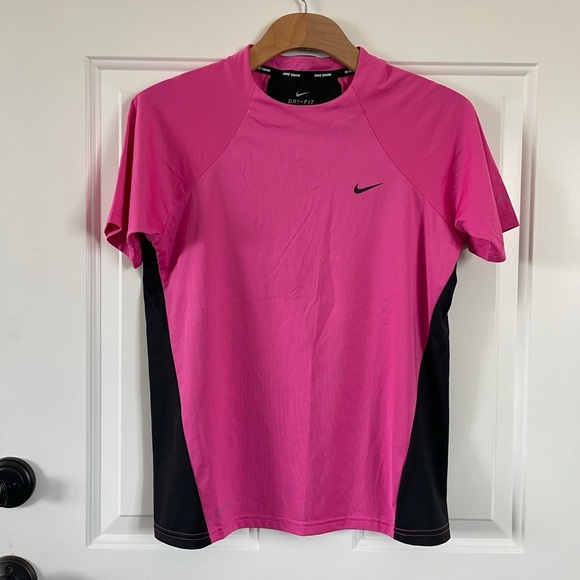 Nike women’s color block dri fit rash guard swim suit medium - Picture 1 of 5